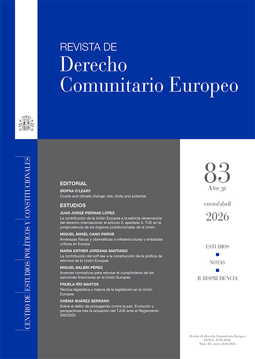 Revista de Derecho Comunitario Europeo. Número 83