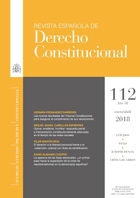 Revista Española de Derecho Constitucional. Número 112