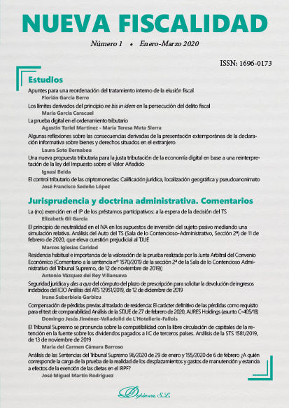 Apuntes para una reordenación del tratamiento interno de la elusión fiscal