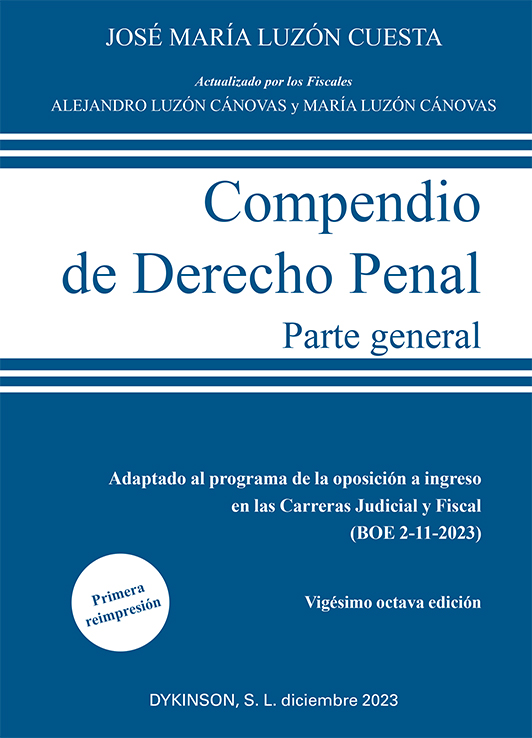 Compendio de Derecho Penal. Parte General. Edición 2023