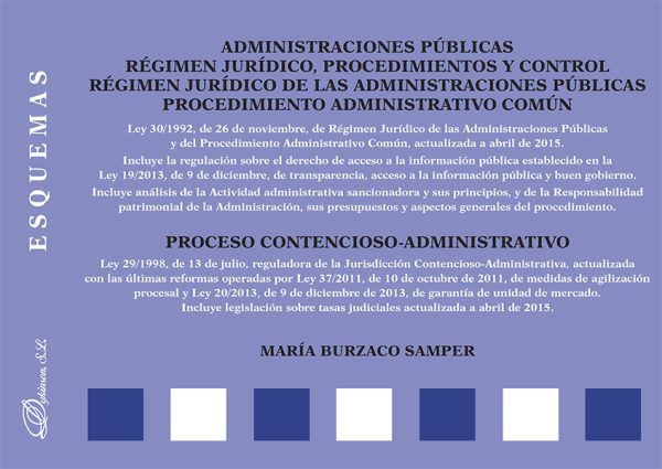 Administraciones Públicas. Régimen jurídico, procedimientos y control. Régimen jurídico de las Administraciones Públicas. Esquemas