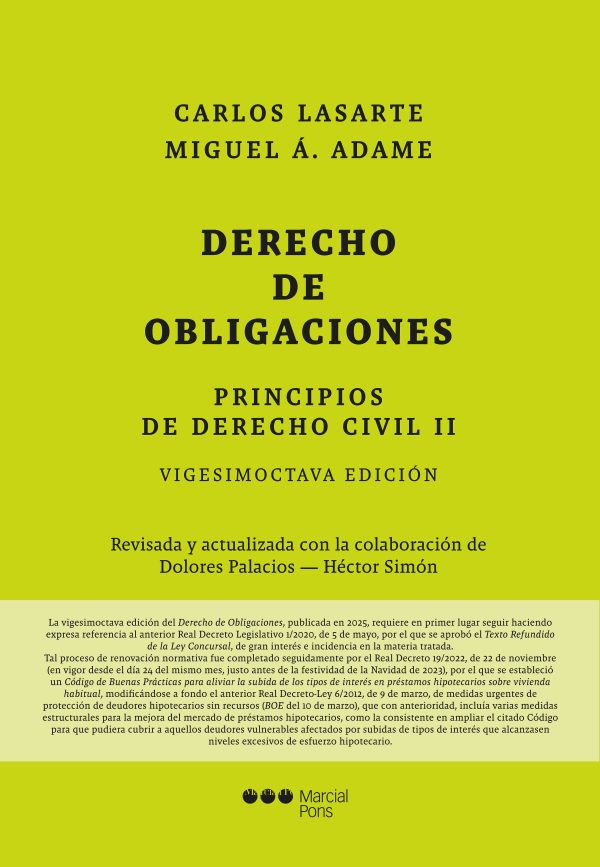 Principios de Derecho civil. Tomo II. Derecho de obligaciones