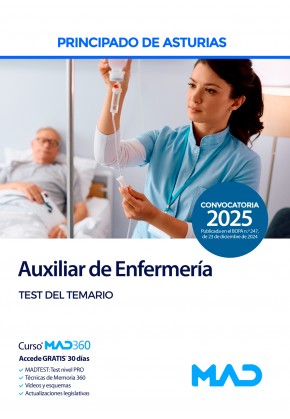 Auxiliar de Enfermería. Principado de Asturias. Test del temario