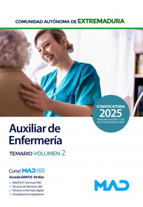 Auxiliar de Enfermería. Comunidad Autónoma de Extremadura. Temario. Volumen 2