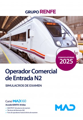 Operador Comercial de Entrada N2. Grupo Renfe. Simulacros de examen