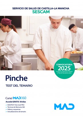 Pinche. Servicio de Salud de Castilla-La Mancha (SESCAM) Test del temario