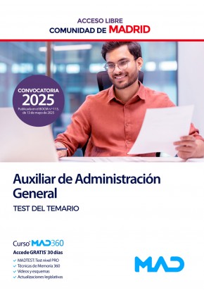 Auxiliar de Administración General (acceso libre) Comunidad Autónoma de Madrid. Test