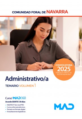 Administrativo/a. Comunidad Foral de Navarra. Temario. Volumen 1
