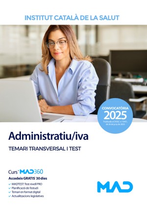 Instituto Catalán de la Salud (ICS) Administratiu/iva. Temari transversal i test