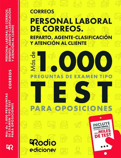 Correos 2026. Más de mil preguntas examen tipo Test. Personal de Reparto, Agente-Clasificación y Atención al Cliente