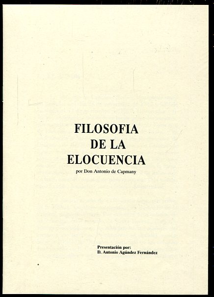 Filosofía de la elocuencia