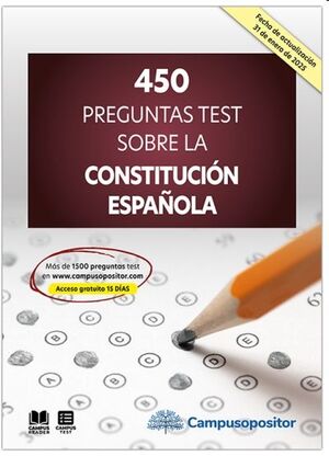450 preguntas test sobre la Constitución Española