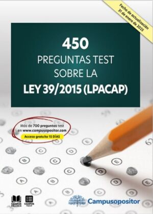 450 Preguntas test sobre la Ley 39/2015 (LPACAP)