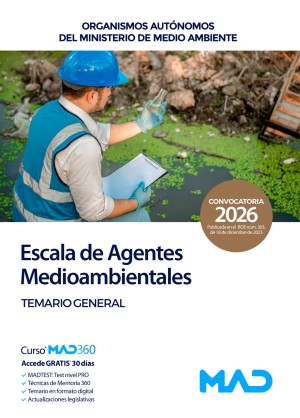 Organismos Autónomos del Ministerio de Medio Ambiente. Escala de Agentes. Medioambientales. Temario General
