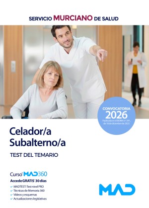 Servicio Murciano de Salud (SMS) Celador/Subalterno. Test del temario