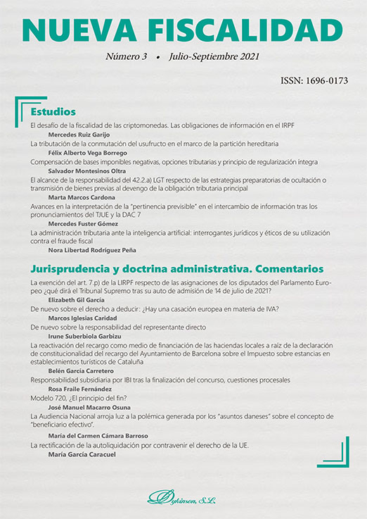 La exención del art. 7.p) de la LIRPF respecto de las asignaciones de los diputados del Parlamento Europeo ¿qué dirá el Tribunal Supremo tras su auto de admisión de 14 de julio de 2021?