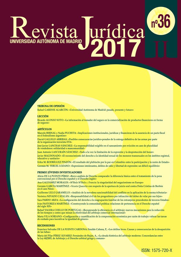 Posibles consecuencias jurídico-penales de la entrega definitiva de las armas por parte de la organización terrorista ETA