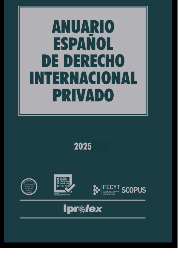 Anuario español de Derecho internacional privado 2025