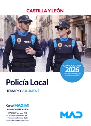 Comunidad Autónoma de Castilla y León. Policía Local de Castilla y León. Temario. Volumen 1