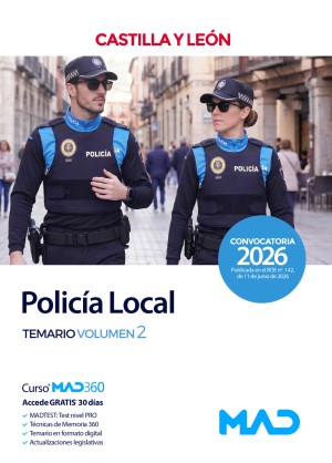 Comunidad Autónoma de Castilla y León. Policía Local de Castilla y León. Temario. Volumen 2